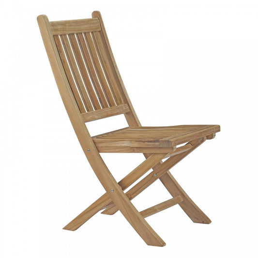 Marina Outdoor Patio Teak Folding Chair, Natural, EEI-2702-NAT