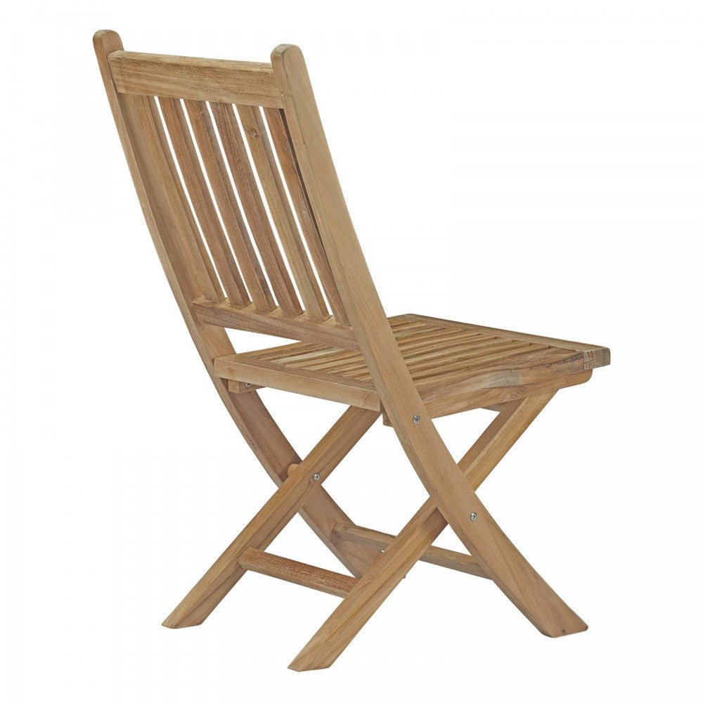 Marina Outdoor Patio Teak Folding Chair, Natural, EEI-2702-NAT