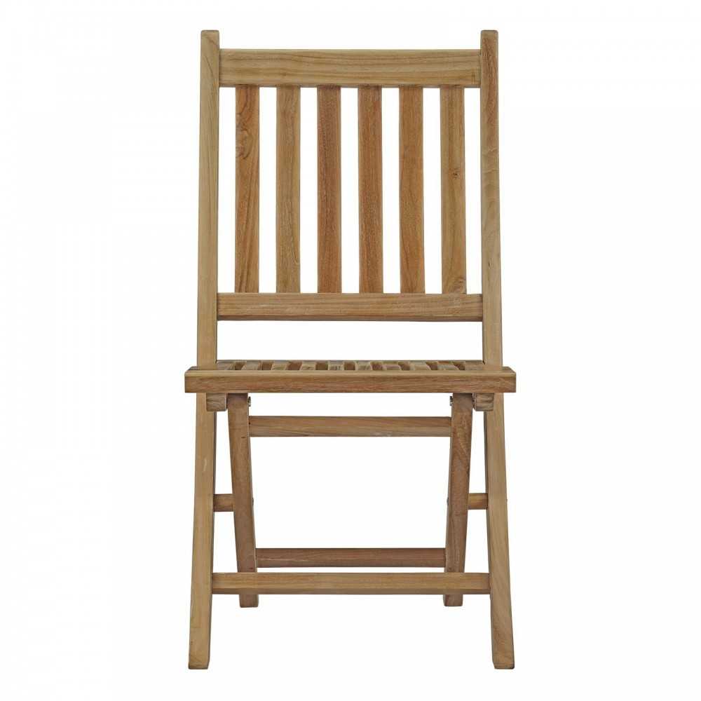 Marina Outdoor Patio Teak Folding Chair, Natural, EEI-2702-NAT
