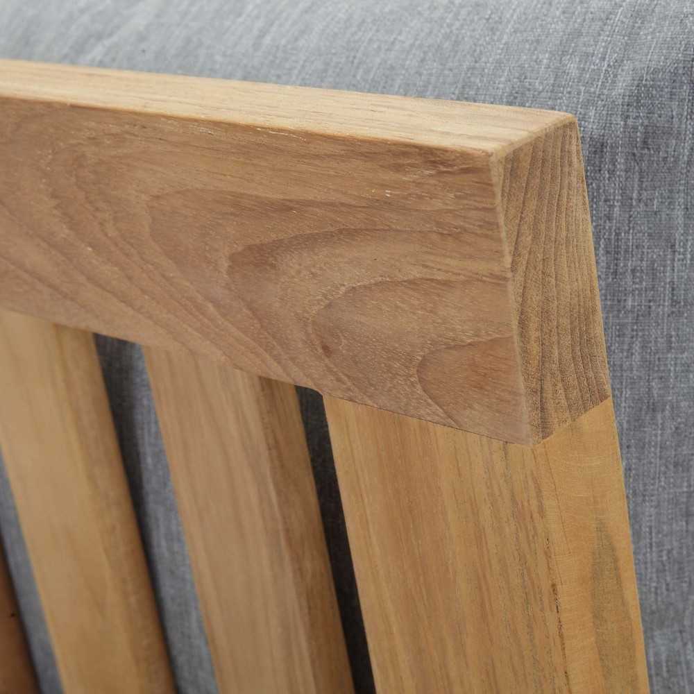 Marina Outdoor Patio Teak Left-Facing Sofa, Natural Gray