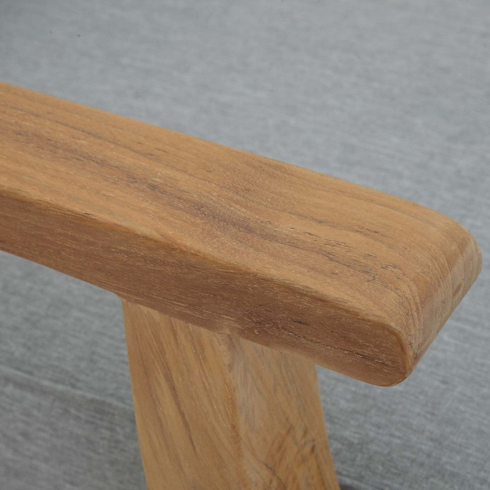 Marina Outdoor Patio Teak Left-Facing Sofa, Natural Gray
