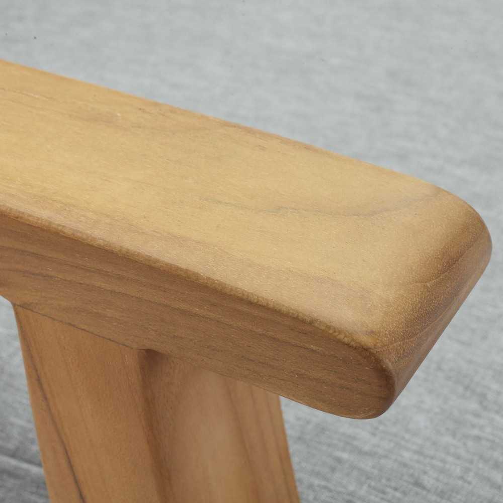 Marina Outdoor Patio Teak Loveseat, Natural Gray