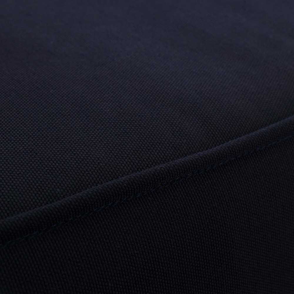 Marina Outdoor Patio Teak Ottoman, Natural Navy