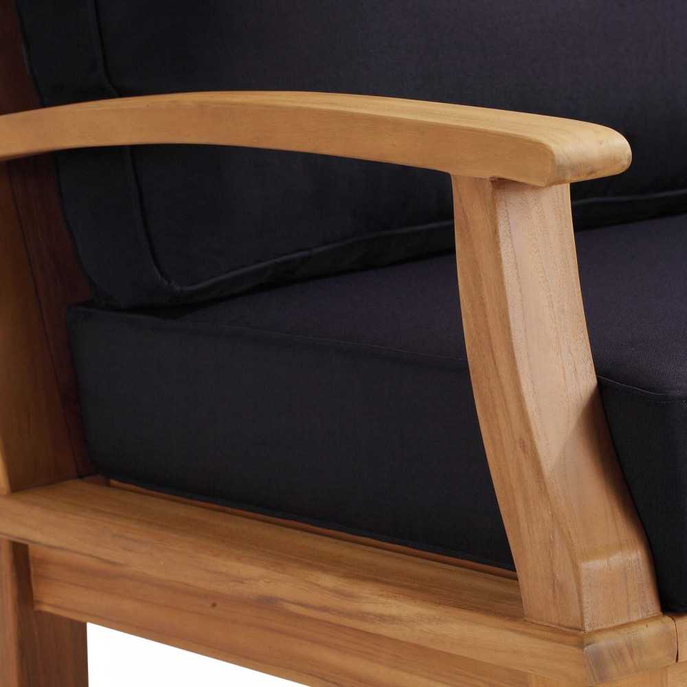 Marina Outdoor Patio Teak Rocking Chair, Natural Navy