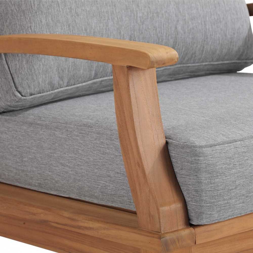 Marina Outdoor Patio Teak Rocking Chair, Natural Gray