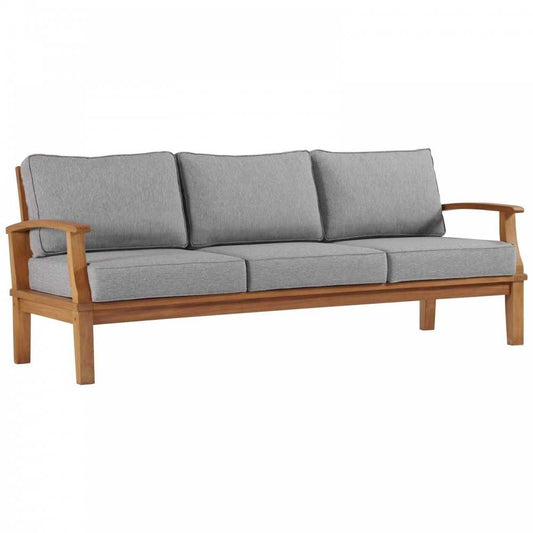 Marina Outdoor Patio Teak Sofa, Natural Gray