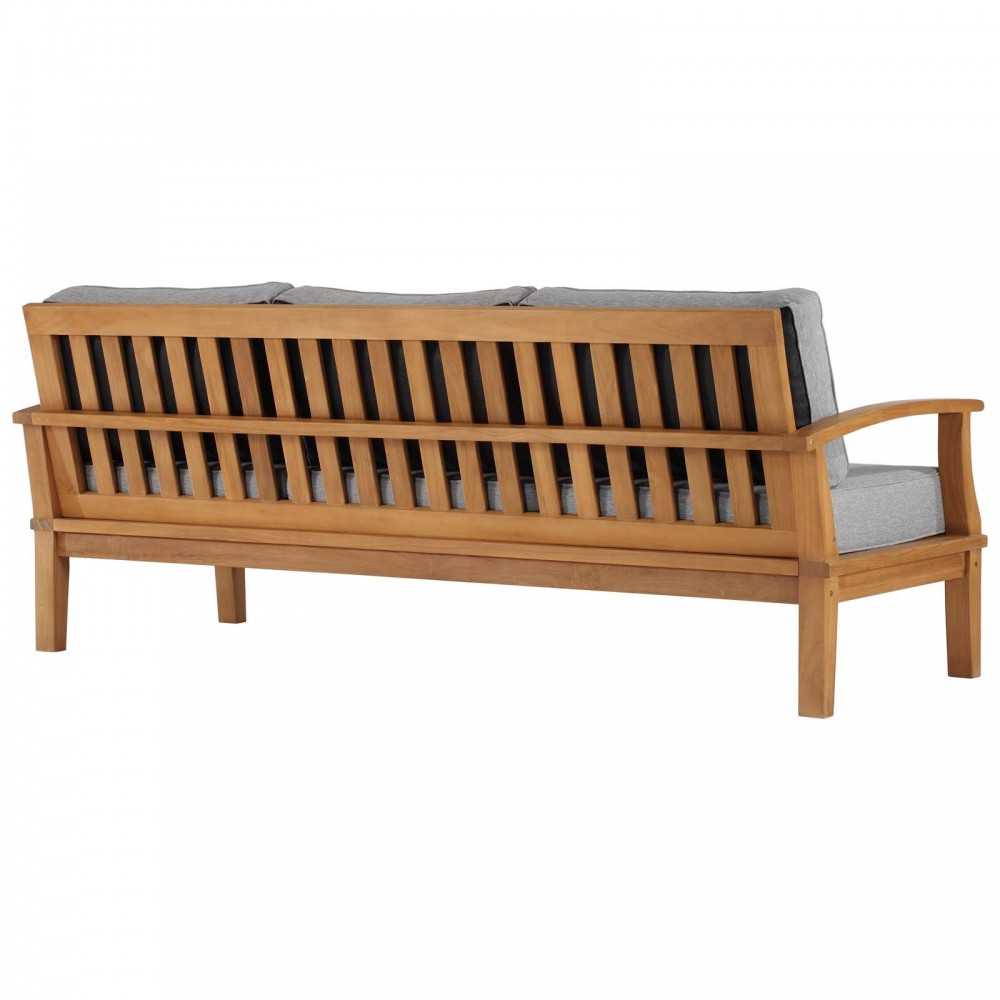 Marina Outdoor Patio Teak Sofa, Natural Gray
