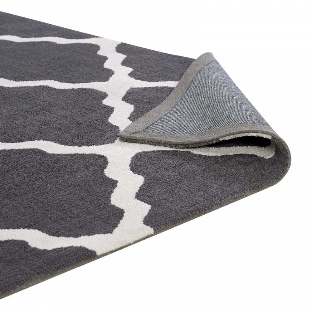 Marja Moroccan Trellis 5x8 Area Rug, Charcoal and Ivory