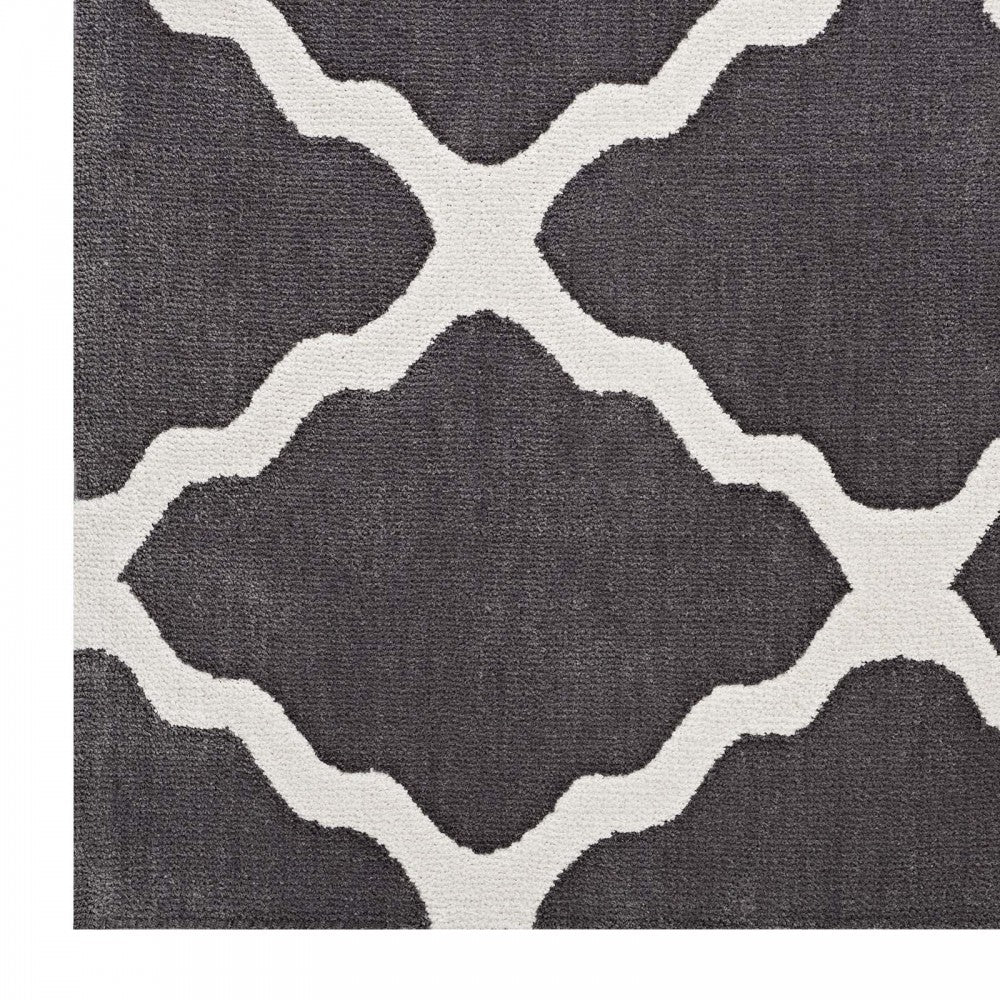 Marja Moroccan Trellis 5x8 Area Rug, Charcoal and Ivory
