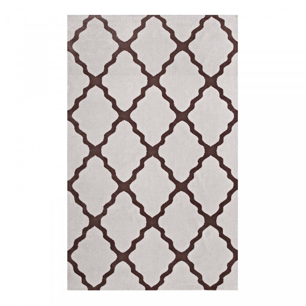 Marja Moroccan Trellis 5x8 Area Rug, Brown and Gray