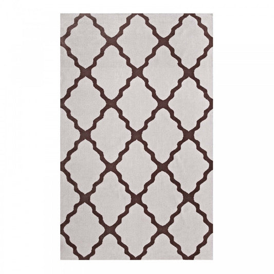 Marja Moroccan Trellis 5x8 Area Rug, Brown and Gray