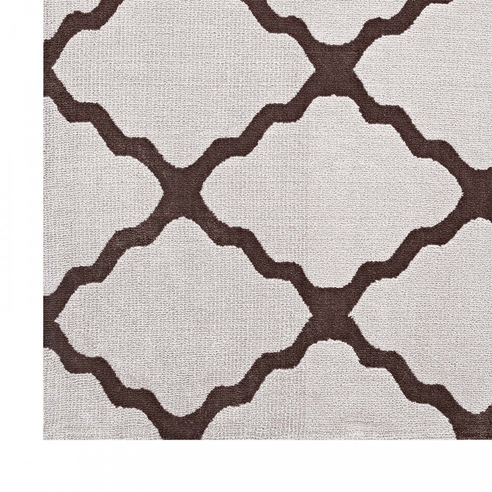 Marja Moroccan Trellis 5x8 Area Rug, Brown and Gray