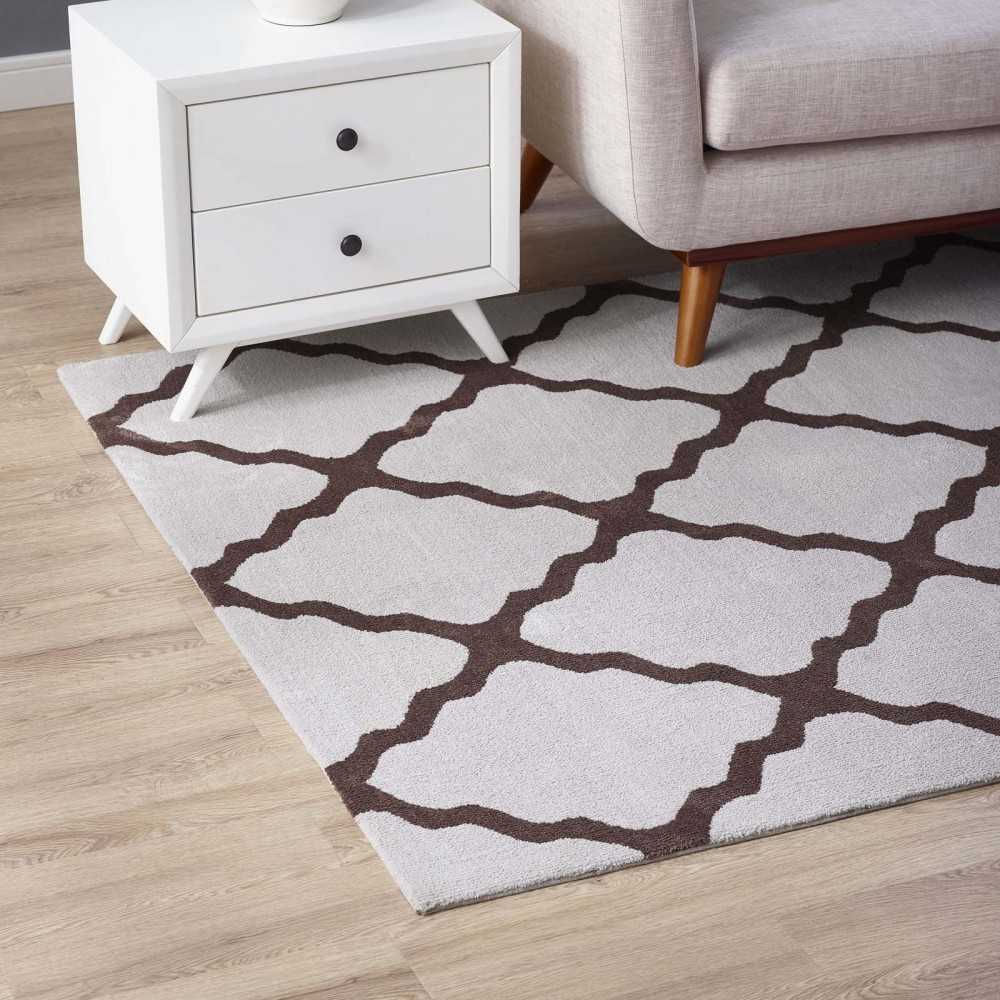 Marja Moroccan Trellis 5x8 Area Rug, Brown and Gray
