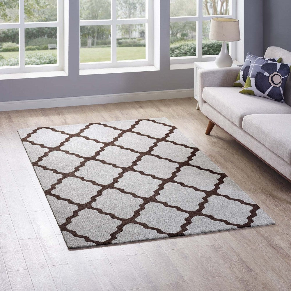 Marja Moroccan Trellis 5x8 Area Rug, Brown and Gray