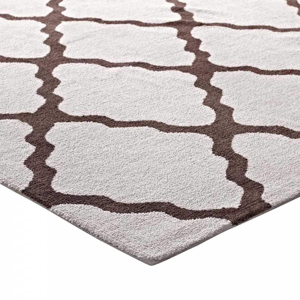 Marja Moroccan Trellis 5x8 Area Rug, Brown and Gray