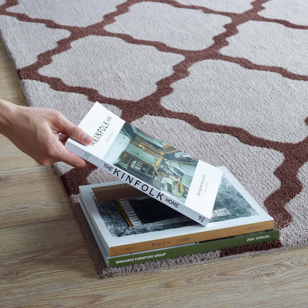 Marja Moroccan Trellis 5x8 Area Rug, Brown and Gray