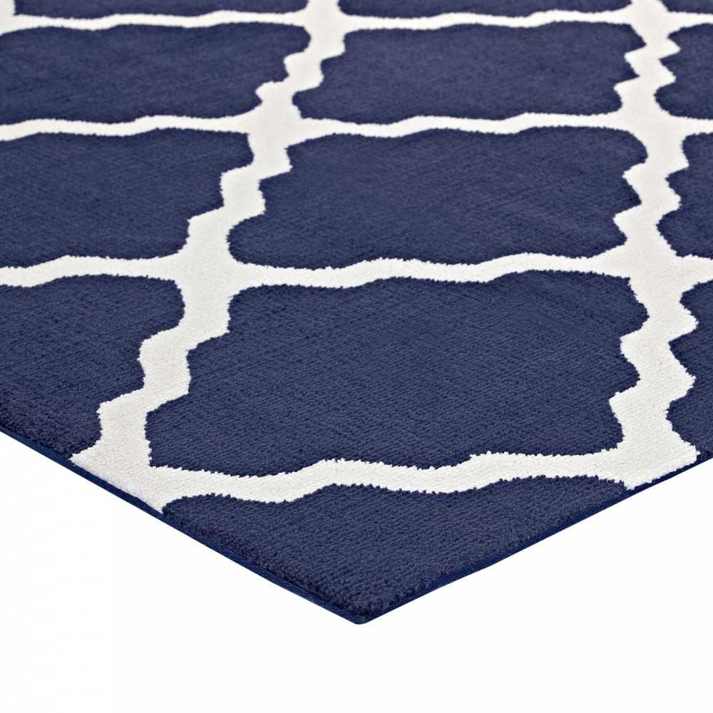 Marja Moroccan Trellis 5x8 Area Rug, Navy and Ivory