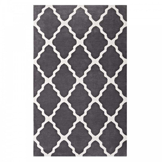 Marja Moroccan Trellis 8x10 Area Rug, Charcoal and Ivory