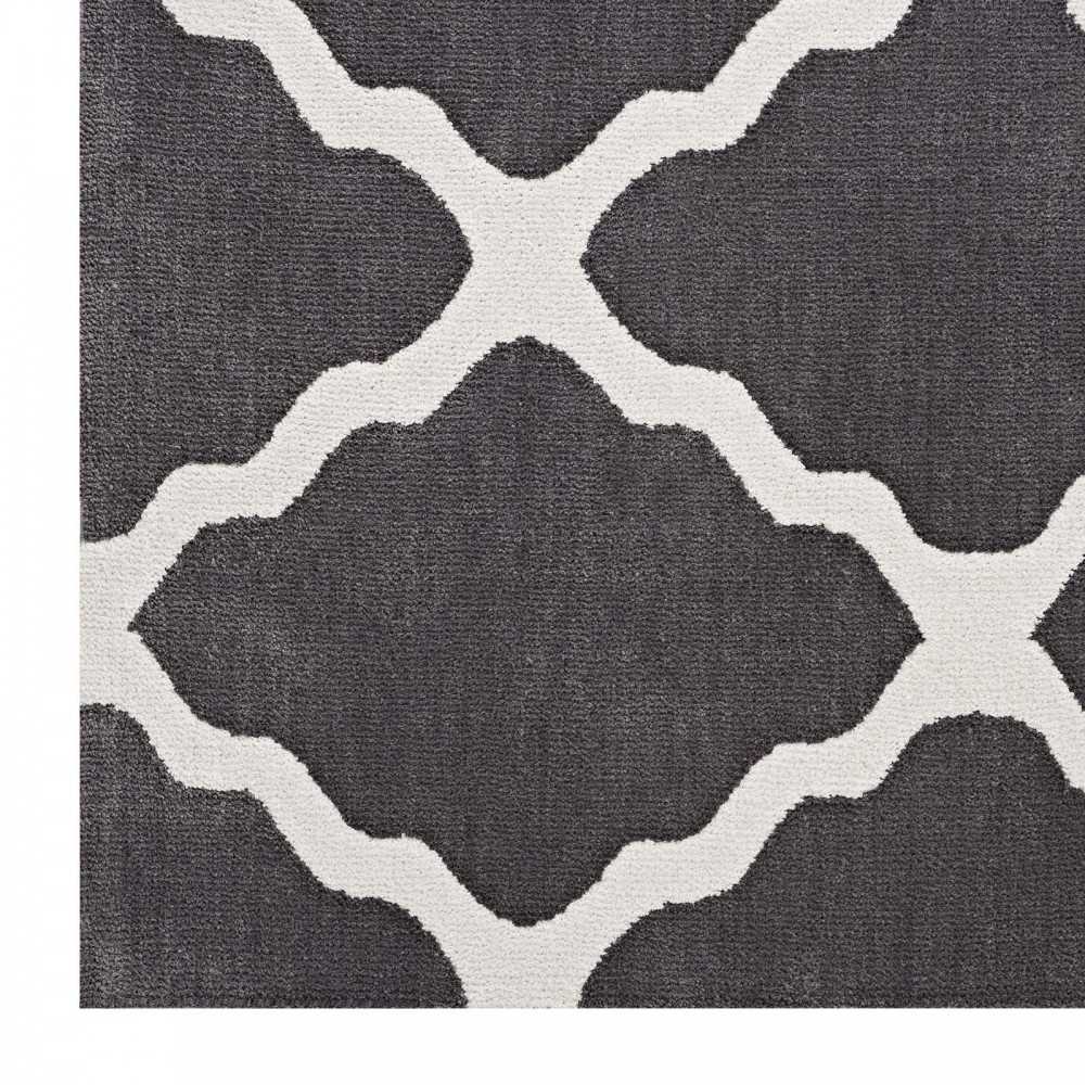 Marja Moroccan Trellis 8x10 Area Rug, Charcoal and Ivory