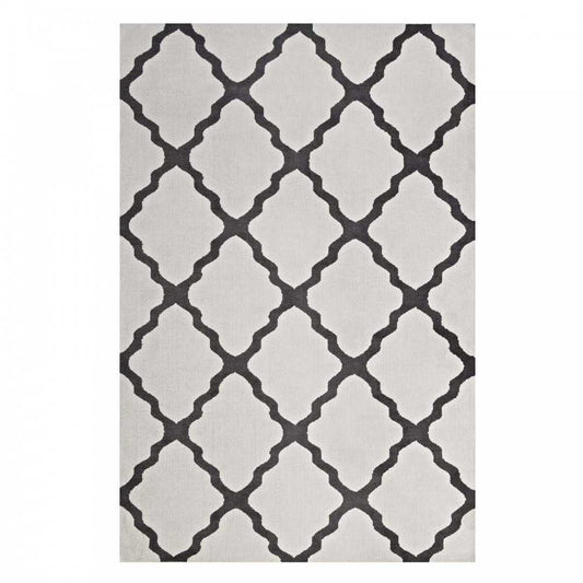 Marja Moroccan Trellis 8x10 Area Rug, Ivory and Charcoal
