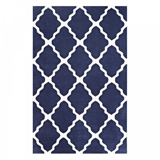 Marja Moroccan Trellis 8x10 Area Rug, Navy and Ivory