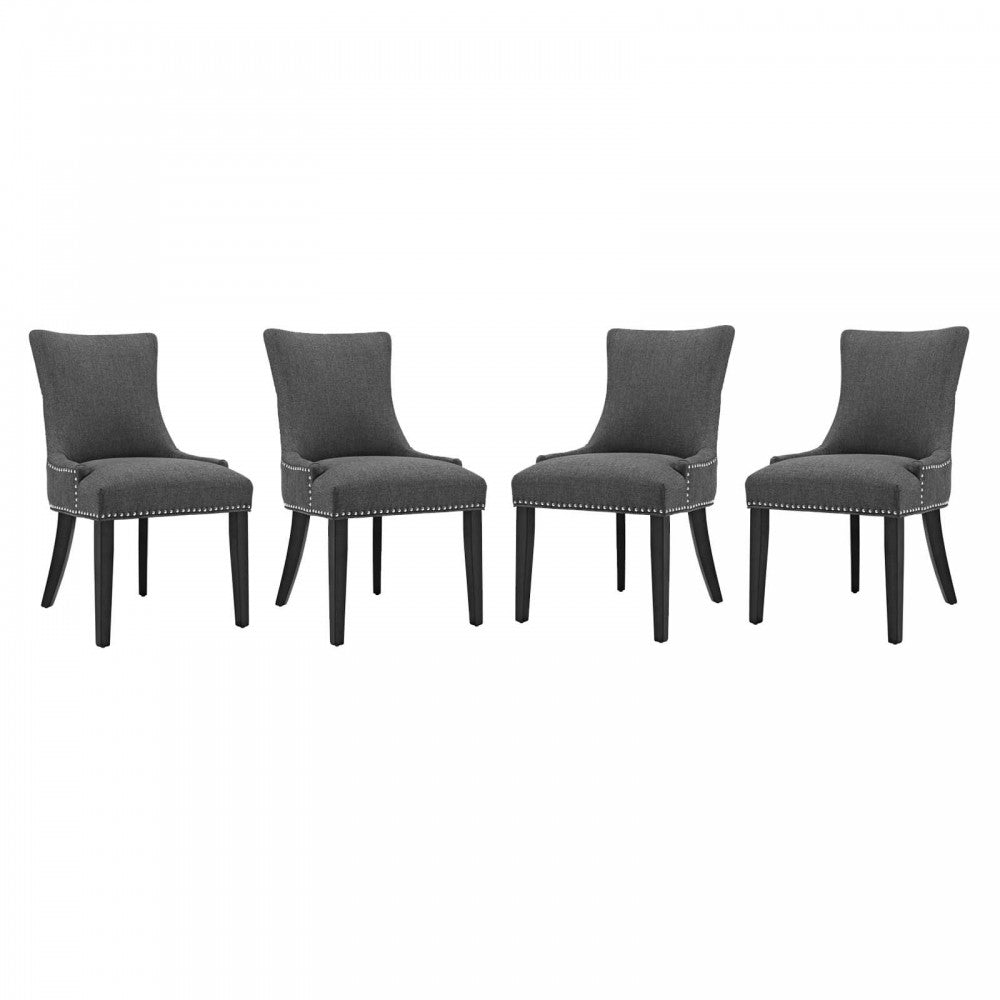 Marquis Dining Chair Fabric Set of 4, Gray