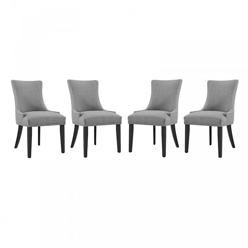 Marquis Dining Chair Fabric Set of 4, Light Gray