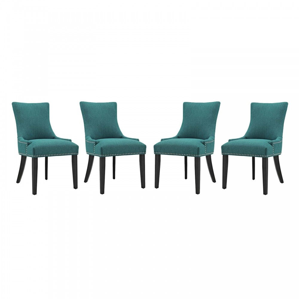 Marquis Dining Chair Fabric Set of 4, Teal