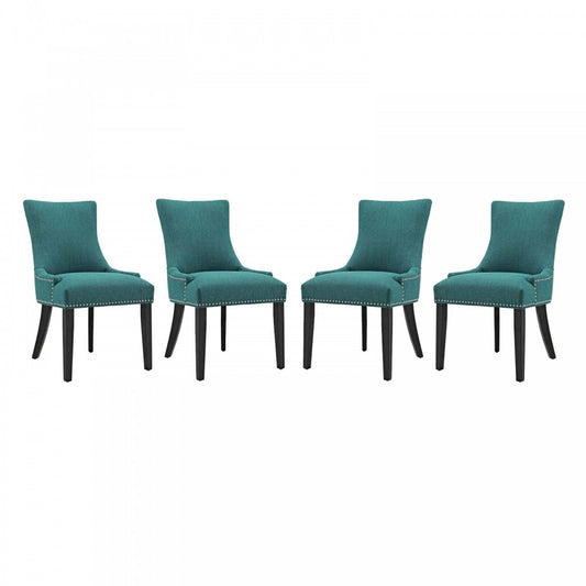 Marquis Dining Chair Fabric Set of 4, Teal