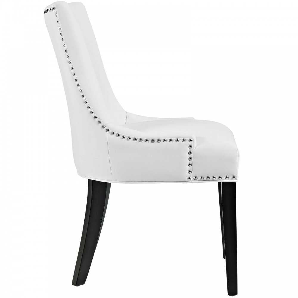 Marquis Dining Chair Faux Leather Set of 2, White