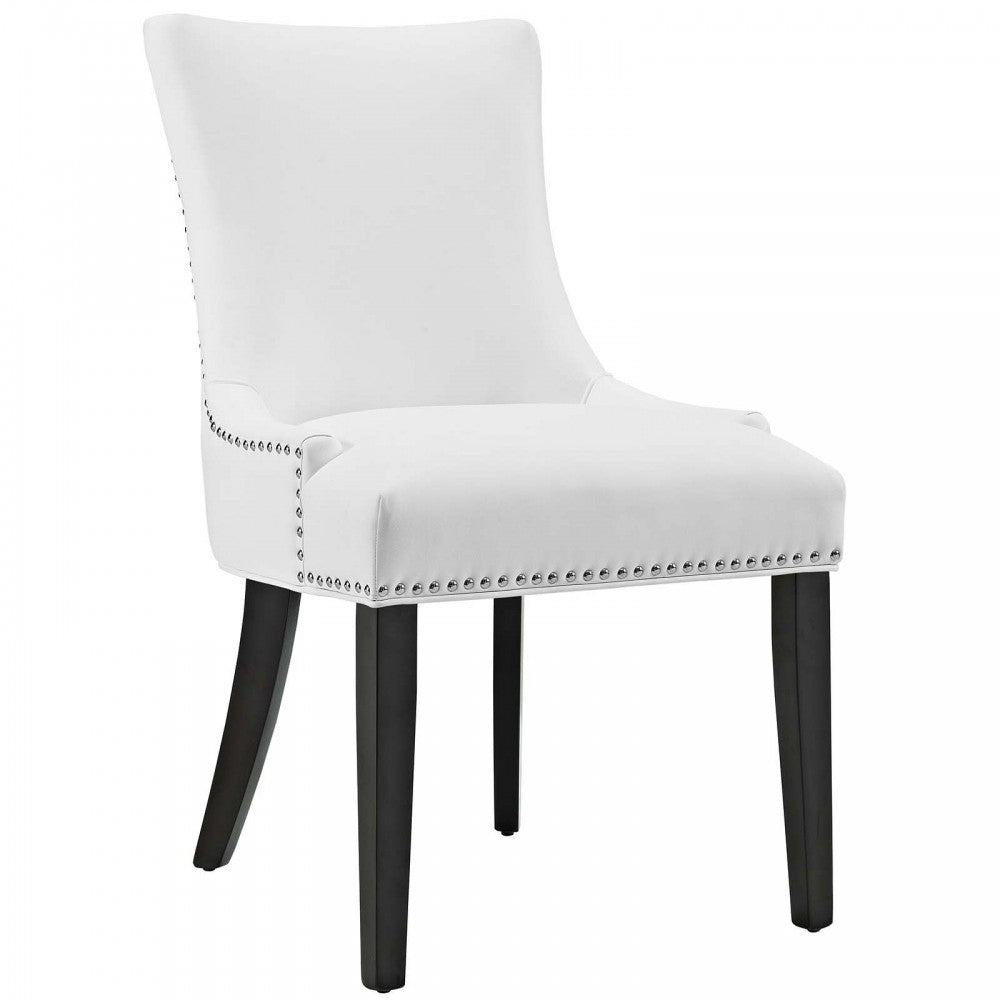 Marquis Dining Chair Faux Leather Set of 2, White