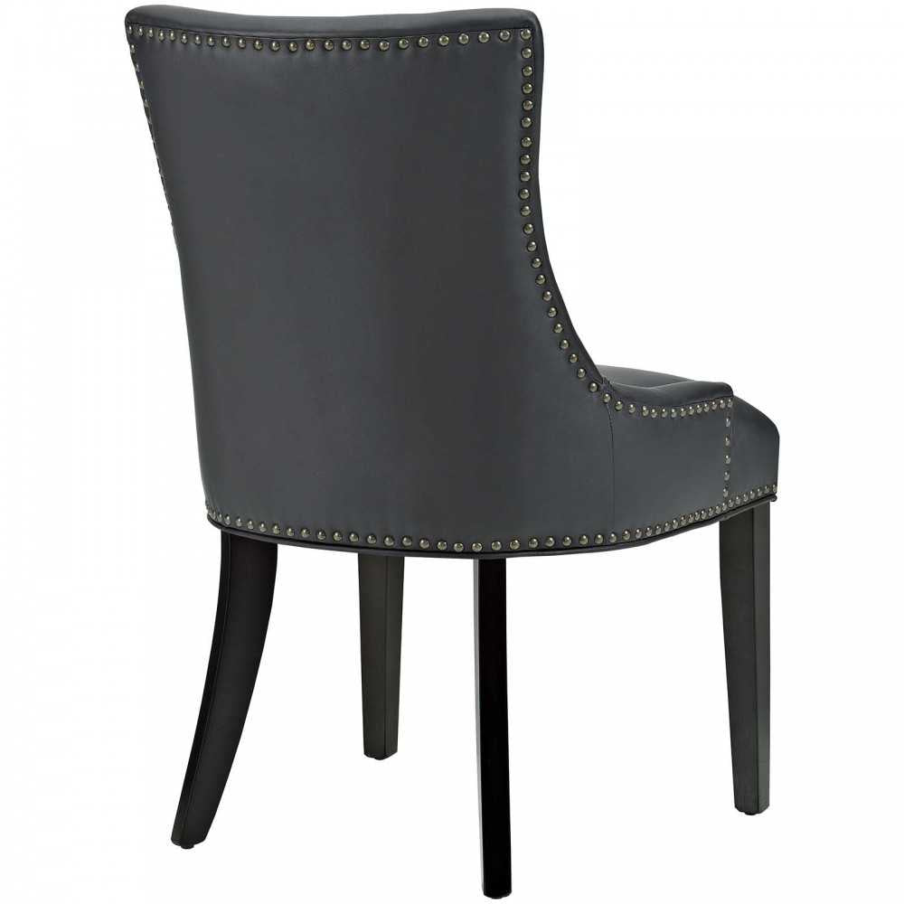 Marquis Dining Chair Faux Leather Set of 2, Black