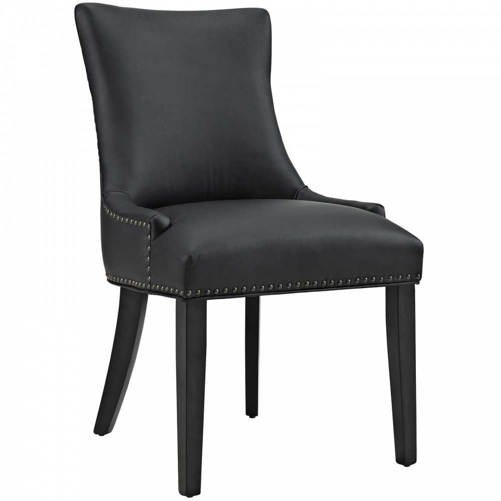 Marquis Dining Chair Faux Leather Set of 2, Black