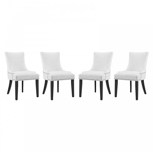 Marquis Dining Chair Faux Leather Set of 4, White