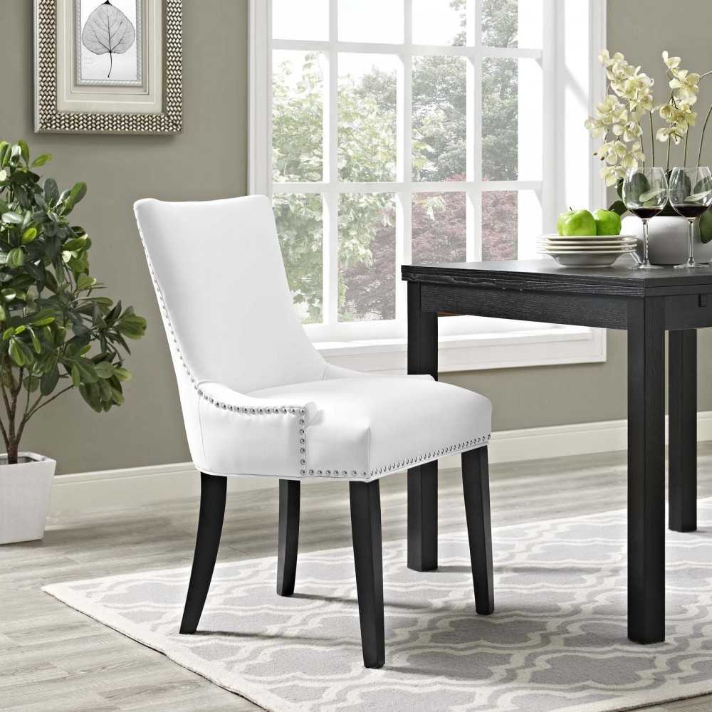 Marquis Faux Leather Dining Chair, White