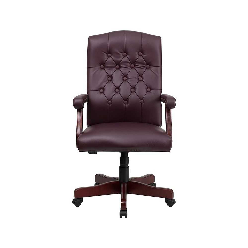 Martha Washington Burgundy LeatherSoft Executive Swivel Office Chair with Arms