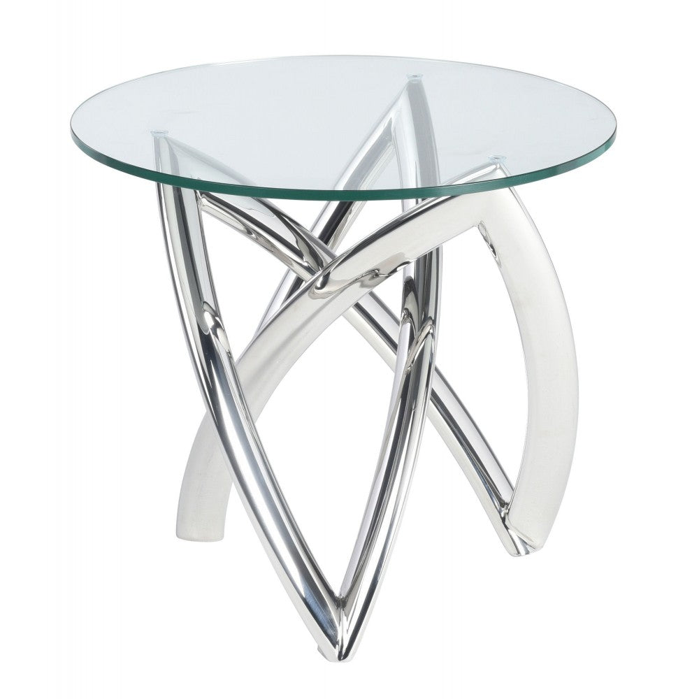 Martina Silver Metal Side Table