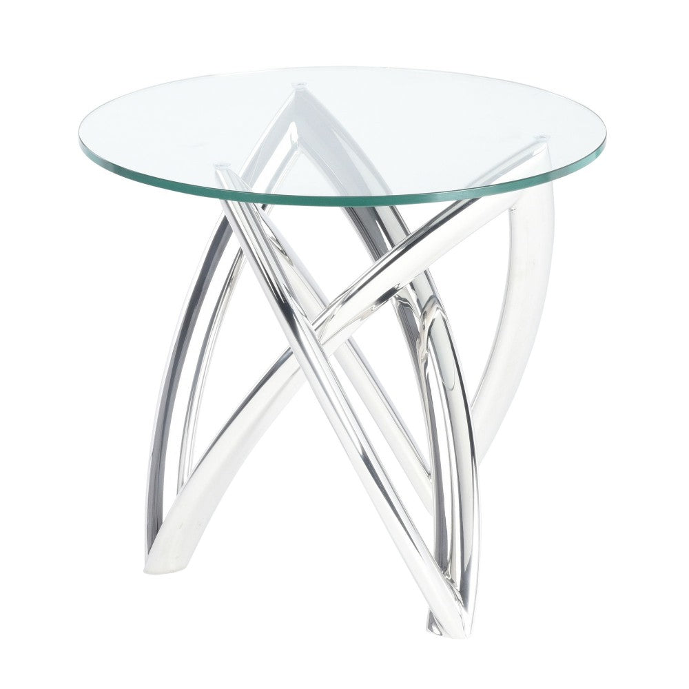 Martina Silver Metal Side Table