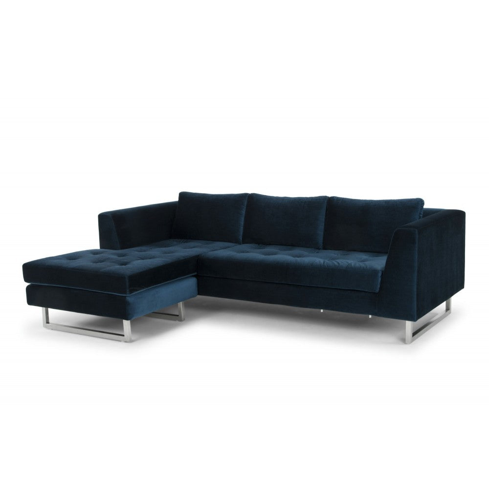 Matthew Midnight Blue Fabric Sectional Sofa, HGSC255