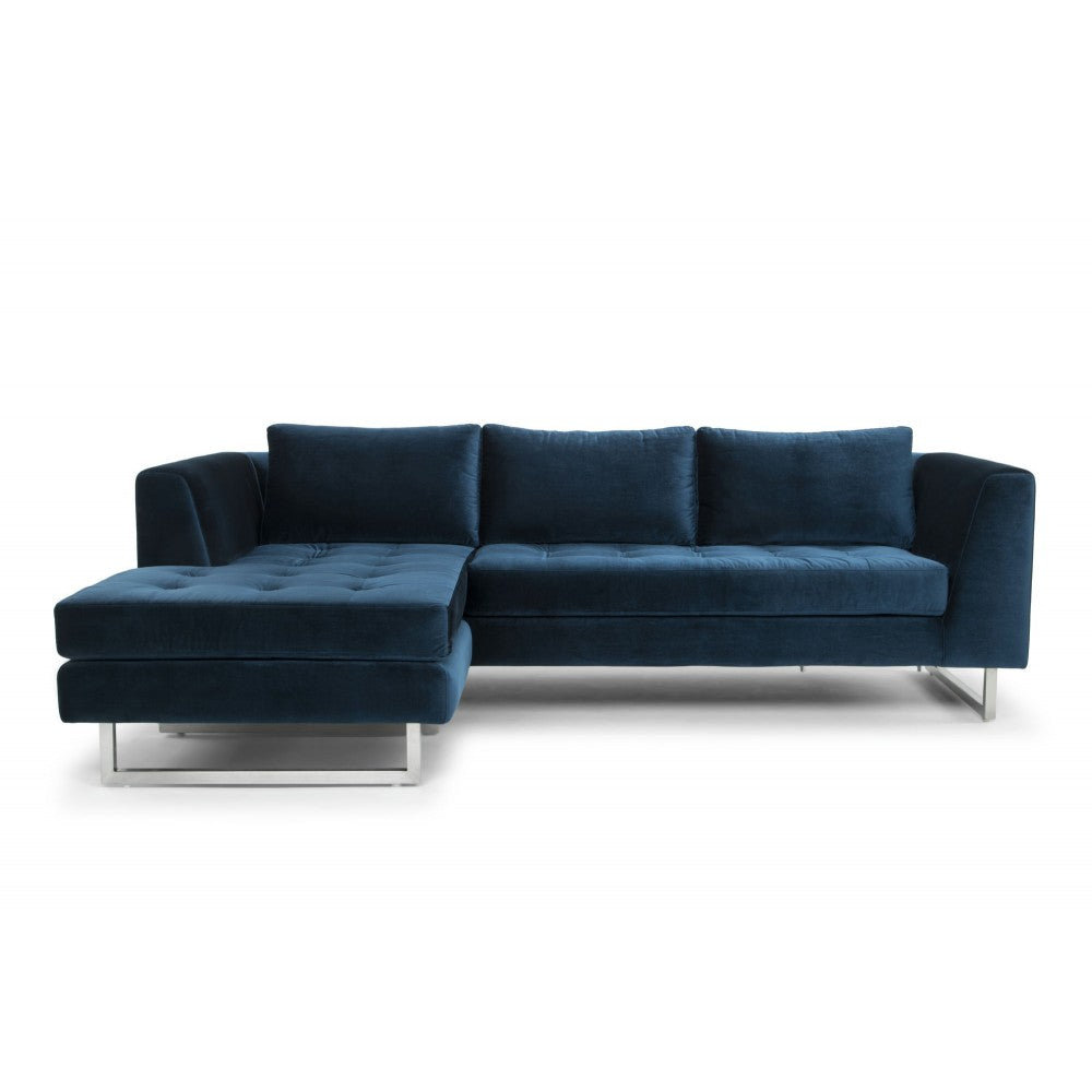 Matthew Midnight Blue Fabric Sectional Sofa, HGSC255