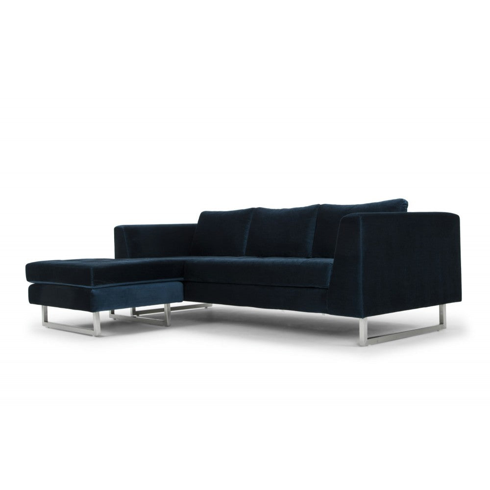 Matthew Midnight Blue Fabric Sectional Sofa, HGSC255