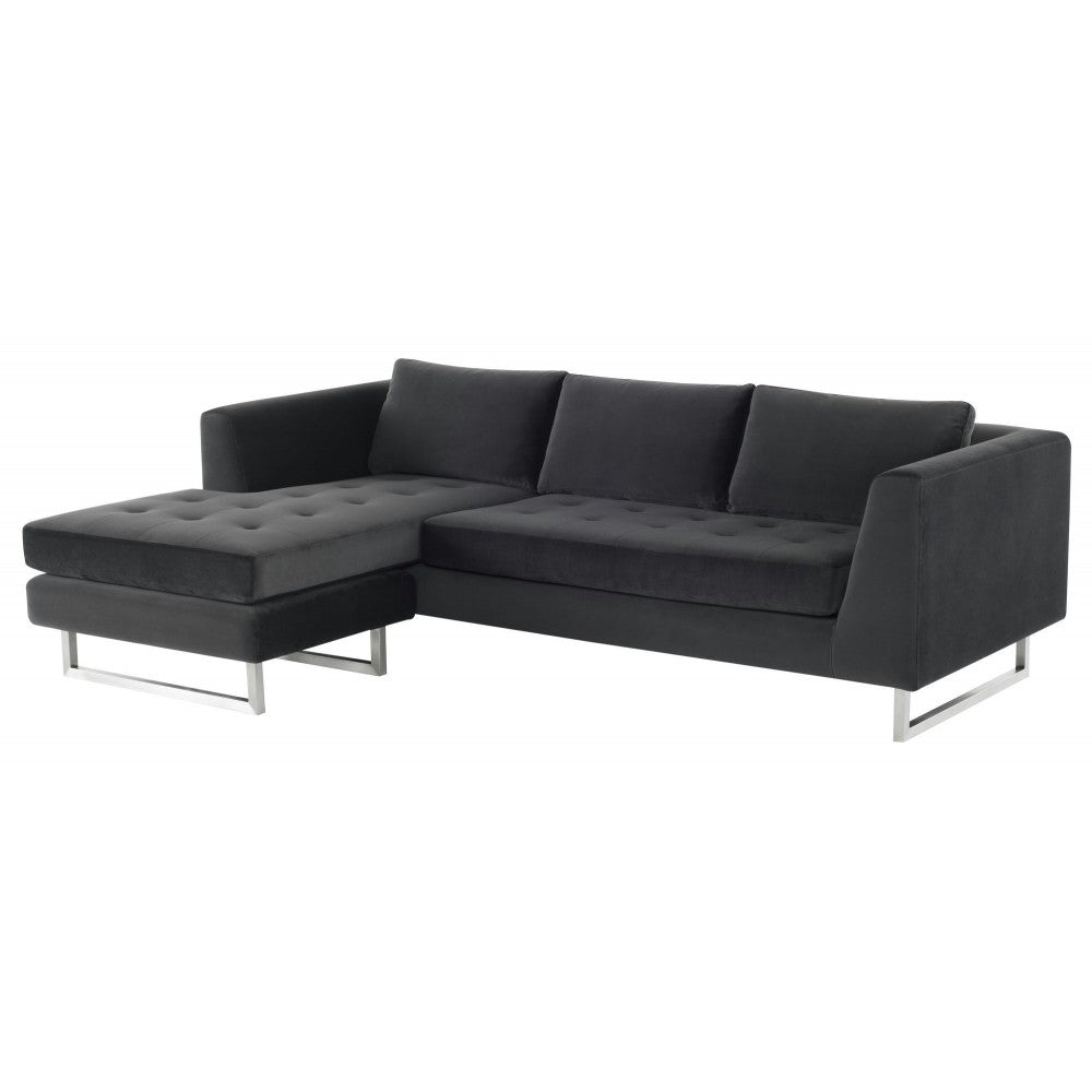 Matthew Shadow Gray Fabric Sectional Sofa, HGSC273