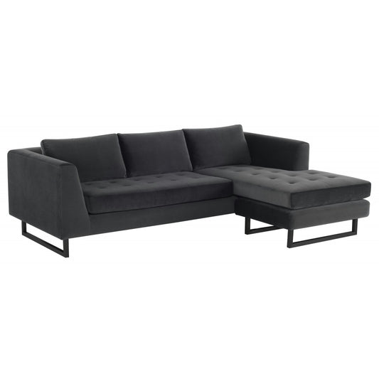 Matthew Shadow Gray Fabric Sectional Sofa, HGSC560