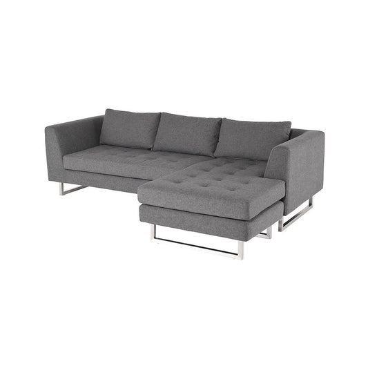 Matthew Shale Gray Fabric Sectional Sofa, HGSC197