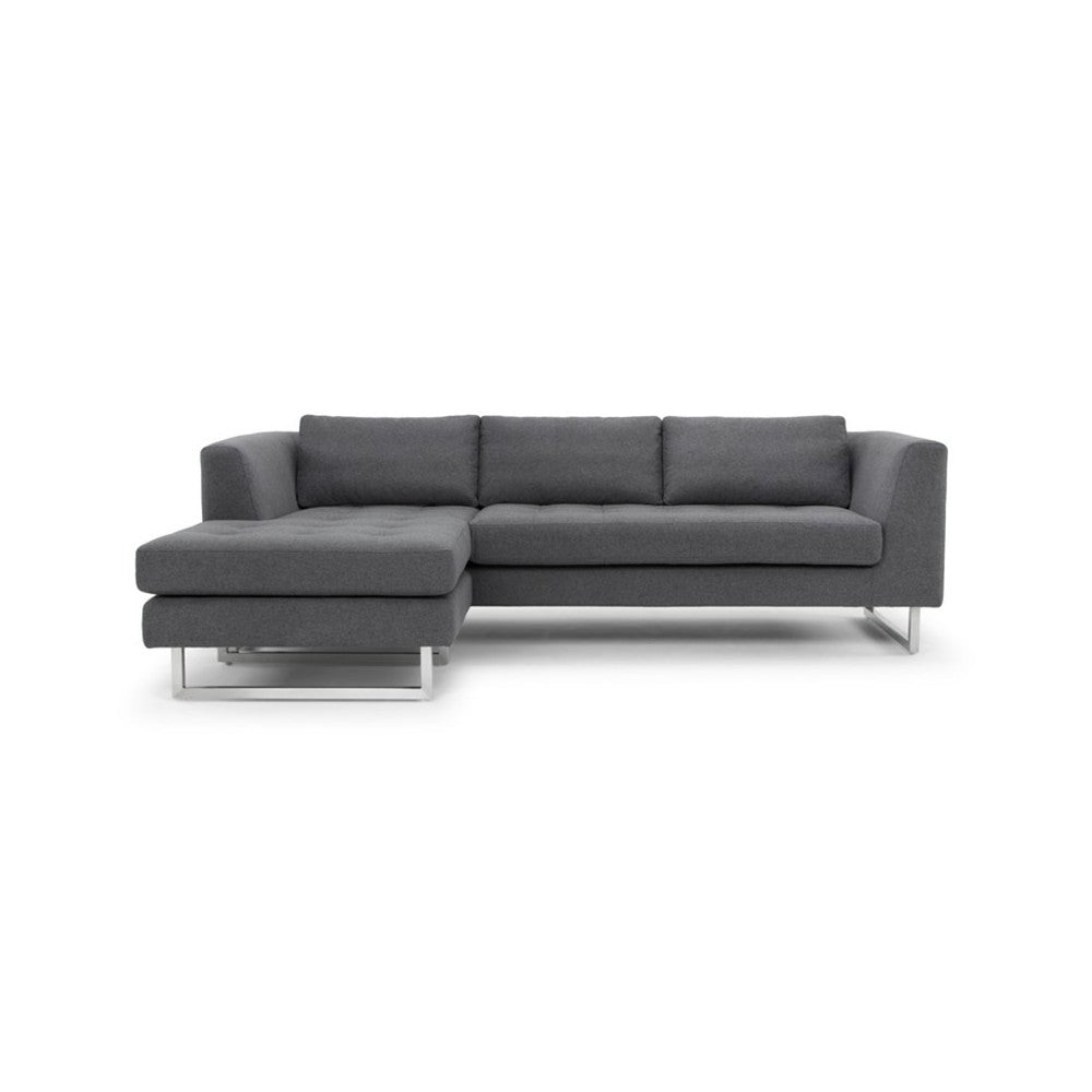 Matthew Shale Gray Fabric Sectional Sofa, HGSC197