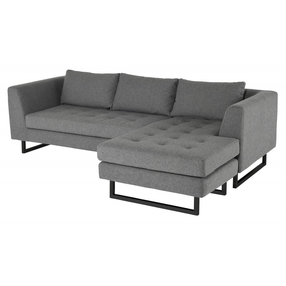 Matthew Shale Gray Fabric Sectional Sofa, HGSC562