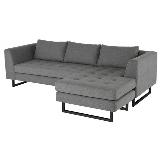 Matthew Shale Gray Fabric Sectional Sofa, HGSC562