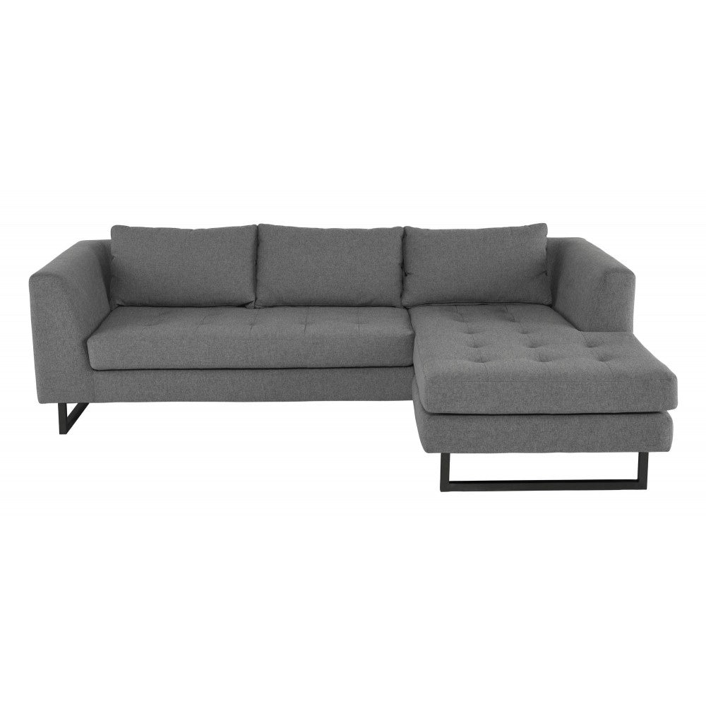Matthew Shale Gray Fabric Sectional Sofa, HGSC562