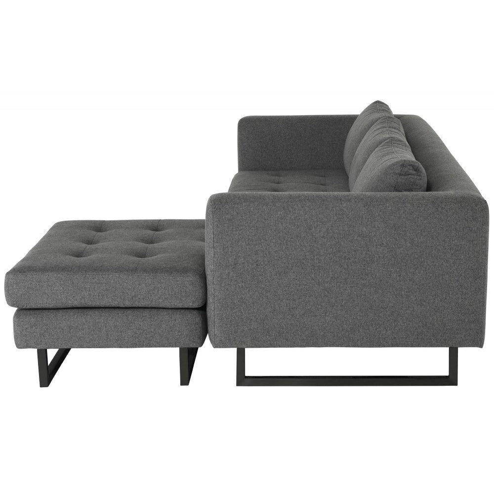Matthew Shale Gray Fabric Sectional Sofa, HGSC562
