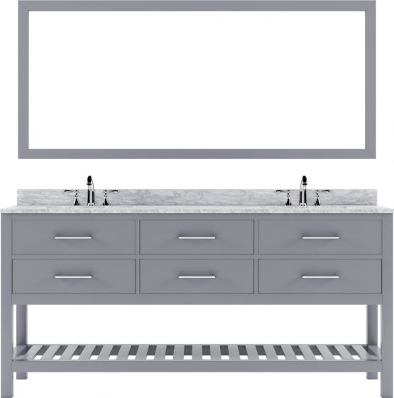 Caroline Estate 72" Double Bathroom Vanity Set, Gray